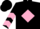 Silk - Black, pink diamond frame, pink chevrons on sleeves, black cap