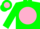 Silk - Green, pink ball with green shamrock, green sleeves