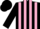 Silk - Black and pink stripes, black cap