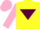 Silk - Yellow, maroon inverted triangle, pink sleeves, maroon armlet, pink cap