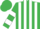 Silk - Emerald green and white stripes, hooped sleeves, emerald green cap