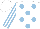 Silk - White, light blue spots, striped sleeves, white cap
