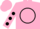Silk - Pink, black 'x' in circle, black dots on sleeves