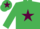 Silk - Emerald green, maroon star and star on cap