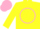 Silk - Yellow, pink circle & rose, pink cap