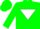 Silk - Green, green 's', white inverted triangle
