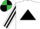 Silk - white, black triangle, black stripe on sleeves, emerald green and black quartered cap