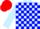 Silk - light blue and blue checked, red cap