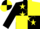 Silk - Black and yellow quarters, yellow stars on black sleeves, black and yellow quartered cap