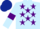 Silk - Light Blue, Purple stars and armlets, Dark Blue cap