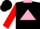 Silk - Black, pink triangle, pink collar, red sleeves, black cap