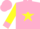Silk - Pink, yellow star, pink stars and cuffs on yellow sleeves