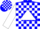 Silk - Blue, white triangle panel, white blocks on sleeves