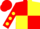 Silk - Red and yellow (quartered), red sleeves, yellow spots