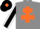 Silk - grey with orange cross of lorraine, black sleeves, white seams, black cap with orange diamond