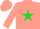 Silk - Coral, lime green star