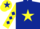 Silk - Dark Blue, Yellow star, Yellow sleeves, Dark Blue diamonds, Yellow cap, Dark Blue star