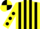 Silk - Yellow and black stripes, yellow sleeves, black spots, quartered cap