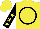 Silk - Yellow, black circle, black sleeves, yellow stars, yellow cap