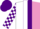 Silk - White & mauve halved, purple panel, checked sleeves, purple cap