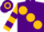 Silk - Purple, large Gold spots, Gold Sleeves, Purple Hoop