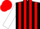 Silk - Black & red stripes, white sleeves, black & red cap