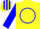 Silk - yellow, blue circle, arms, striped cap