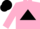 Silk - pink, black triangle, pink sleeves, black hoops, black cap