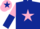 Silk - Dark blue, pink star, pink and dark blue halved sleeves, pink cap, dark blue star
