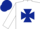 Silk - white, dark blue maltese cross, dark blue cap