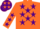 Silk - Orange, purple stars