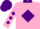 Silk - pink, purple diamond and collar, diamonds on  sleeves, purple cap, pink peak