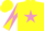 Silk - Yellow, Mauve star, diabolo on sleeves, Yellow cap