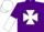 Silk - Purple, white maltese cross and sleeves, halved cap