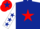 Silk - Dark blue, red star, white sleeves, dark blue stars, red cap, dark blue star