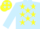 Silk - Light blue, yellow stars on light blue sleeves