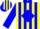 Silk - Yellow, yellow 'g' in blue diamond, blue collar and cuffs, blue stripes on sleeves