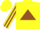 Silk - Yellow, brown triangle, brown stripe on sleeves, yellow cap