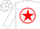 Silk - White, white 'ks' on red star, white '9' on red star in red star circle, red star stripe on white sleeves