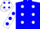 Silk - blue, white spots, white sleeves, blue spots, white cap, blue spots