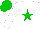 Silk - White, green star and cap