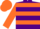 Silk - Purple, orange hoops, orange sleeves and cap