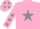Silk - Pink, grey star, pink sleeves, grey stars, pink cap, grey stars