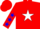 Silk - Red ,blue trimmed white star, blue stars on sleeves