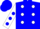 Silk - blue, white spots, white sleeves, blue spots, blue cap