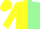 Silk - yellow and pale green halves, yellow sleeves, yellow cap