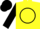 Silk - Fluorescent yellow, black circle 's' on back, black horsehead on front, yellow bars on black sleeves, black cap