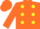 Silk - Orange, yellow dots, ''m/t'' in orange circle