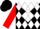 Silk - Black, white diamond yoke, black & white diamonds on red sleeves
