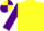 Silk - Yellow, purple sleeves, yellow and purple quartered cap
